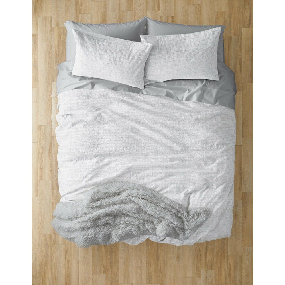 bp. Waffle Textured Duvet Set Cover Queen White